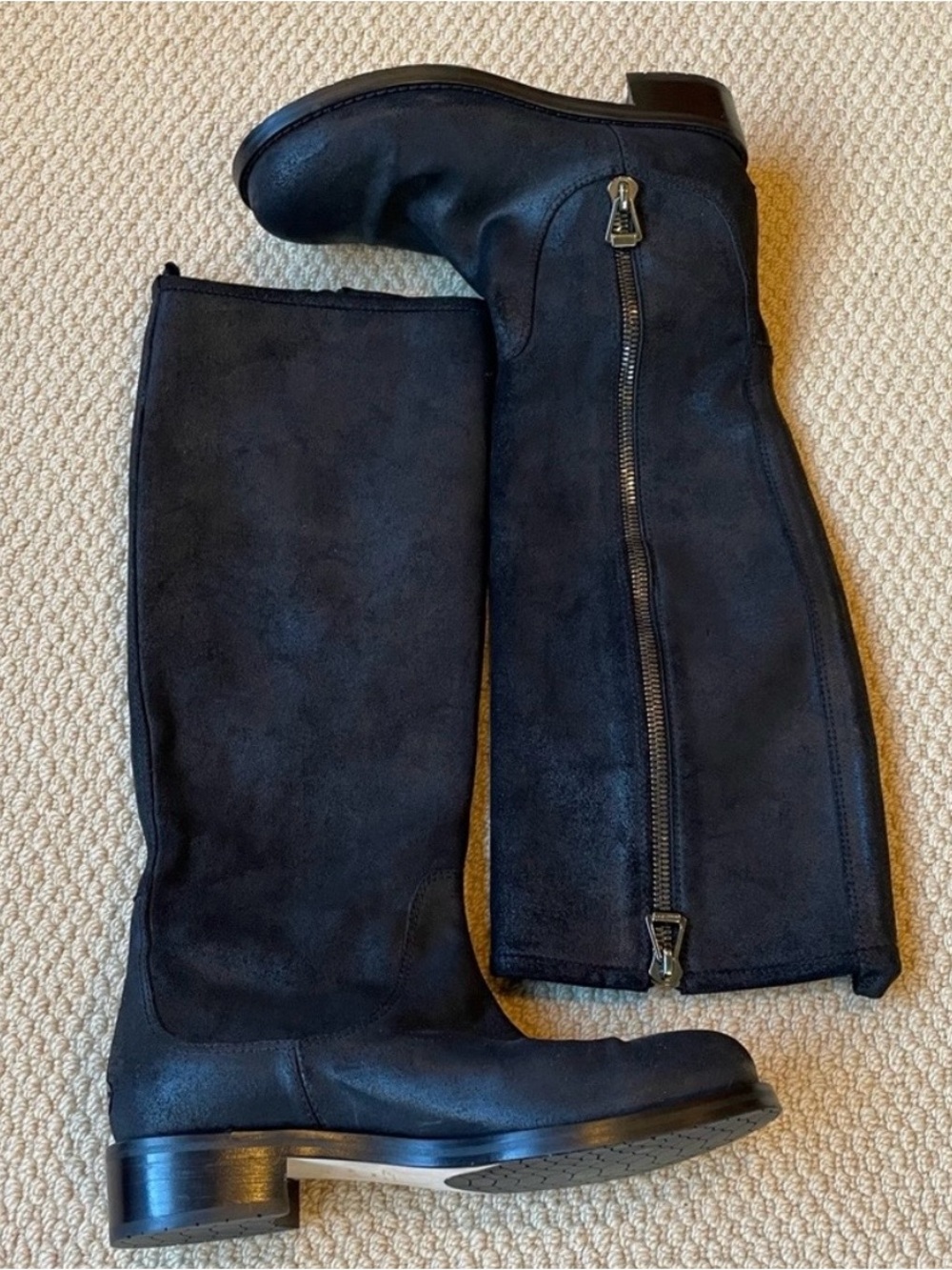 Jimmy Choo Black Suede Ankle Boot with Gold-Tone Zip